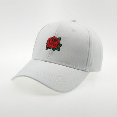 Gorra de Béisbol Negra con Rosa Bordada - Image 3