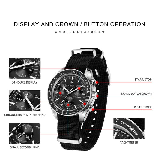 Reloj de Cuarzo Cadisson con Tres Cronógrafos - Resistente al Agua - Image 15