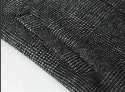 Abrigo de Lana Reversible a Cuadros para Hombre - Image 13