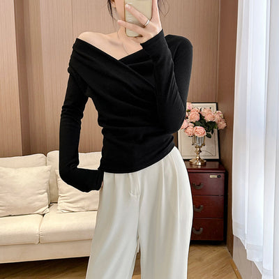 Blusa Térmica Asimétrica con Hombro Descubierto y Forro Polar - Image 7