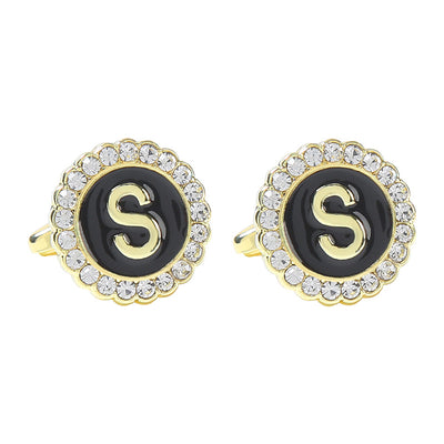 Gemelos Franceses de Diamante Redondo con 26 Letras para Hombre - Image 24