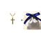 18K Dorado and Plateado Cross Necklace Dorado+New Bag