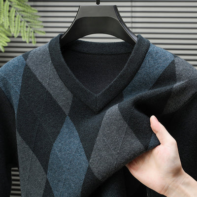 Suéter Casual de Cuello en V para Hombre - Tejido Premium - Image 3