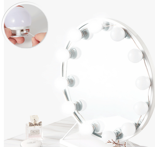 Espejo de Maquillaje LED con Luz Hollywood USB - Iluminación Tricolor Ajustable - Image 13