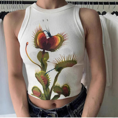 Camisola Floral Estampada Ajuste Slim Americano