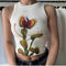 Camisola Floral Estampada Ajuste Slim Americano