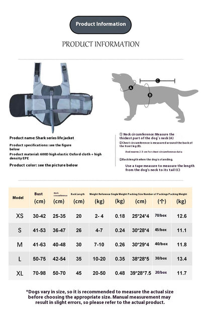 Chaleco Salvavidas para Perros Shark - Ropa de Baño Segura - Image 9