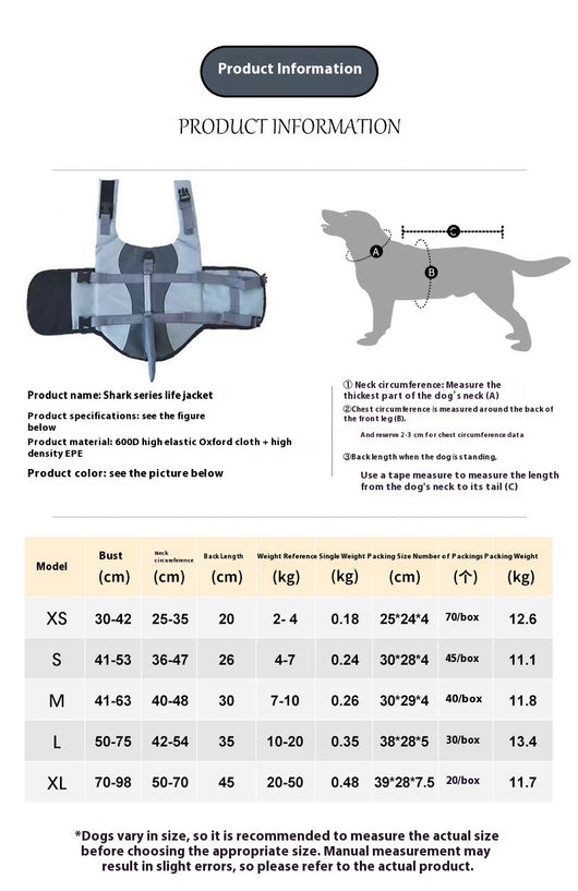 Chaleco Salvavidas para Perros Shark - Ropa de Baño Segura - Image 9
