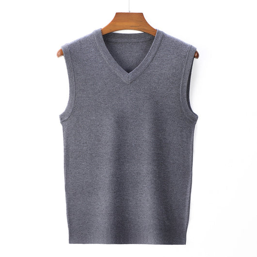 Suéter Casual V-Neck Liso para Hombre - Primavera y Otoño - Image 3