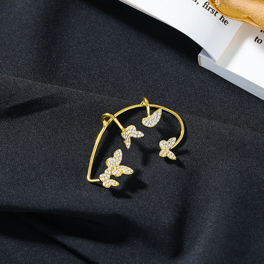 Aretes Mariposa de Diamantes Completos - Diseño Elegante sin Perforación - Image 4