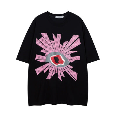 Playera Estampada con Diseño de Ojos Divertidos para Hombre - Corte Holgado