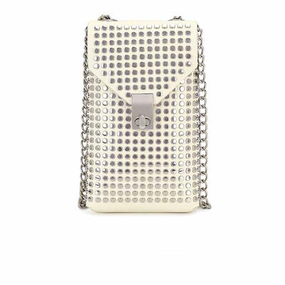 Bolso Bandolera de Cuero Suave con Cadena y Remaches - Image 11