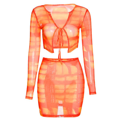 Camiseta Estampada Mesh para Mujer con Cintura Alta y Bolsa - Image 17