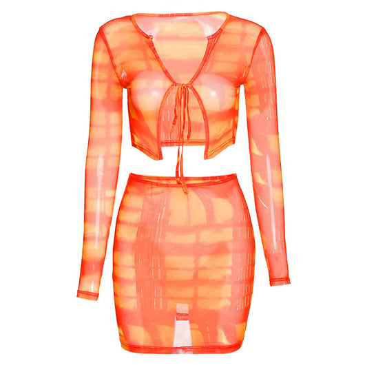 Camiseta Estampada Mesh para Mujer con Cintura Alta y Bolsa - Image 17