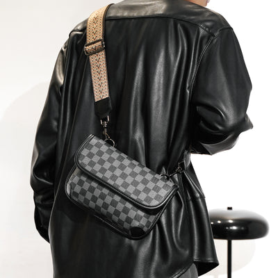 Bolso de Hombro Cuadros Piel Auténtica Estilo Urbano - Image 26