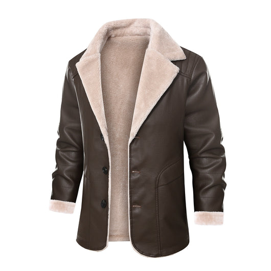 Abrigo de Cuero con Forro Polar Grueso - Chaqueta Cálida Premium - Image 5