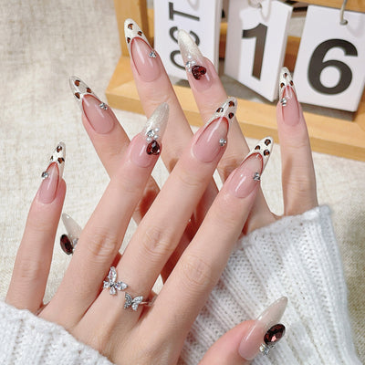 Guantes Estilo Drag con Estampado Leopardo y Detalles Cat Eye - Image 4