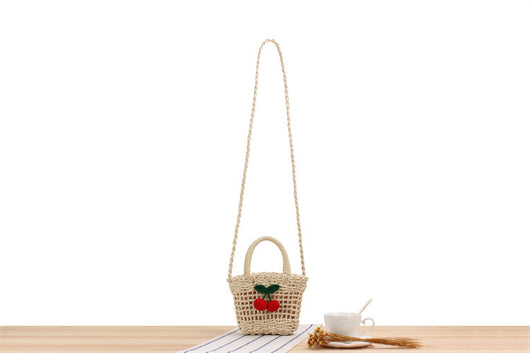 Bolsa de Playa Tejida de Cuerda de Papel Cereza para Vacaciones - Image 8