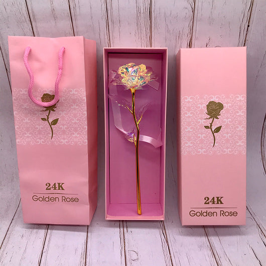 Conjunto de Rosas Doradas Luminosas 24K - Image 15