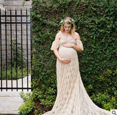 Vestido de Novia Asimétrico con Encaje Coreano para Embarazo - Image 10