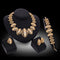 Juego de 4 Piezas de Joyería Hoja - Collar y Aretes Elegantes
