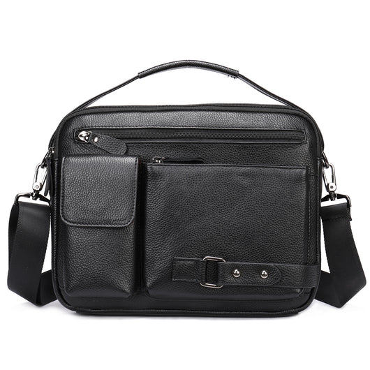 Bolsa Mensajera de Cuero Genuino con Acabado Encerado para Hombre - Image 4