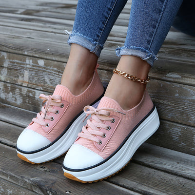Zapatillas Planas Casual con Punta Redonda y Plataforma Gruesa