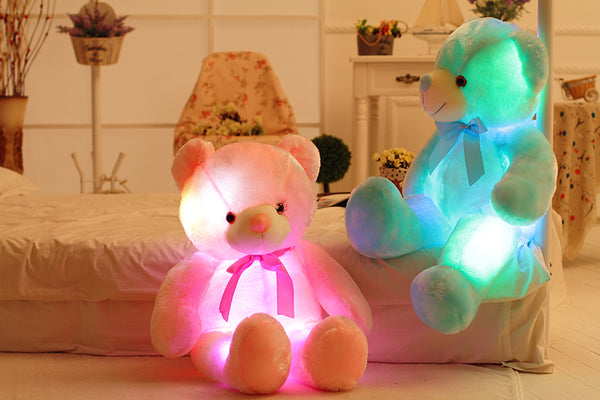 Osito de Peluche LED Luminoso Multicolor - Regalo Navideño Interactivo para Niños