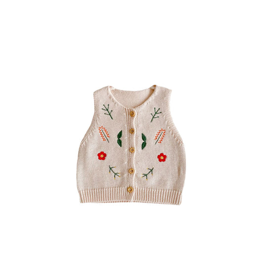 Chaleco Cardigan de Algodón Bordado para Bebé - Image 2