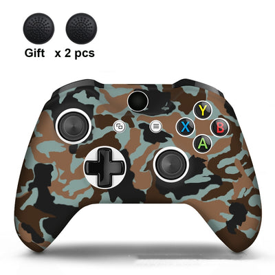 White silicone sleeve for game controller with colorful graffiti pattern, includes two rainbow thumbstick caps. - Image 10