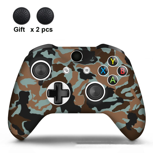 White silicone sleeve for game controller with colorful graffiti pattern, includes two rainbow thumbstick caps. - Image 10