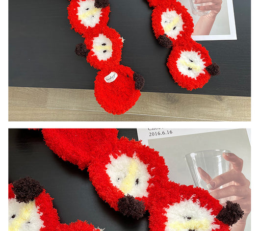 Bufanda Navideña de Mujer Tejida a Mano con Diseño de Muñeco de Nieve - Image 39
