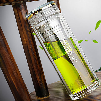 Vaso de Cristal con Borde Dorado Doble - Image 9