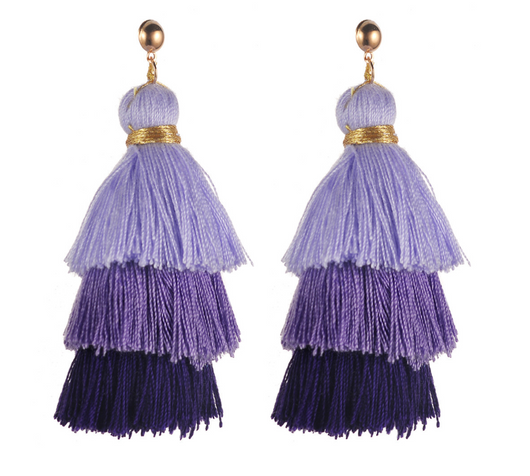 Aretes de Borlas de Algodón con Degradado Tricolor - Image 8