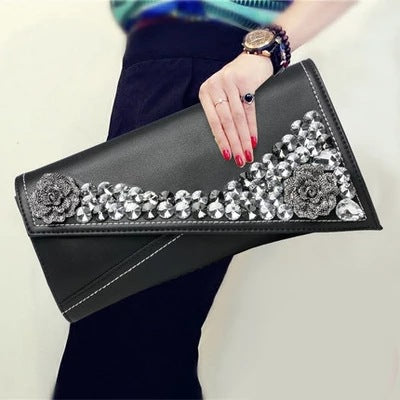 Cartera Clutch Crossbody con Brillantes - Bolso Pequeño Elegante