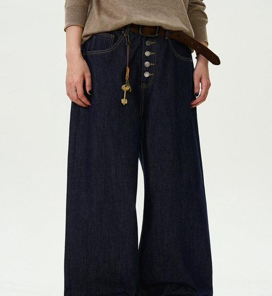 Jeans Rectos Retro con Botones - Estilo Clásico Inconfundible - Image 4