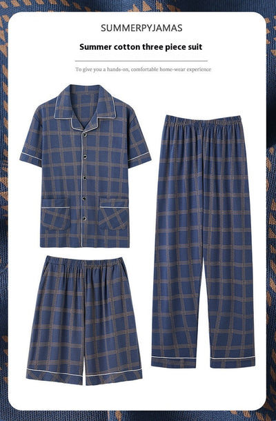 Pijama de Tres Piezas Manga Corta para Hombre - Image 18