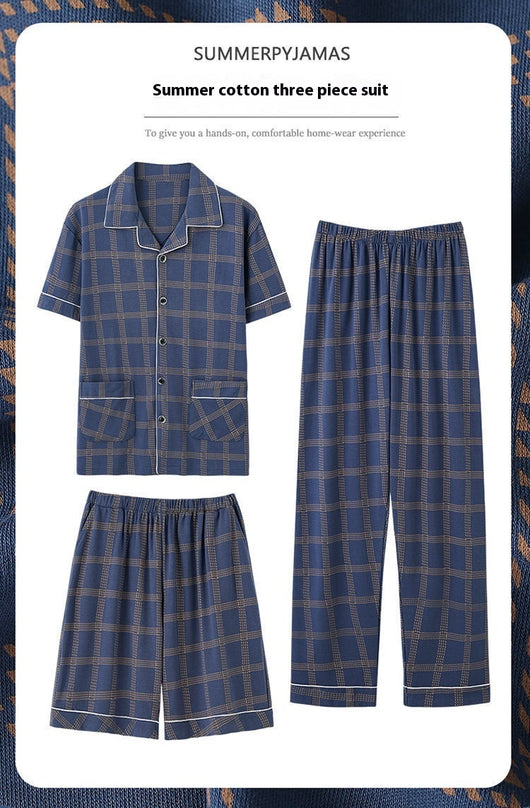 Pijama de Tres Piezas Manga Corta para Hombre - Image 18
