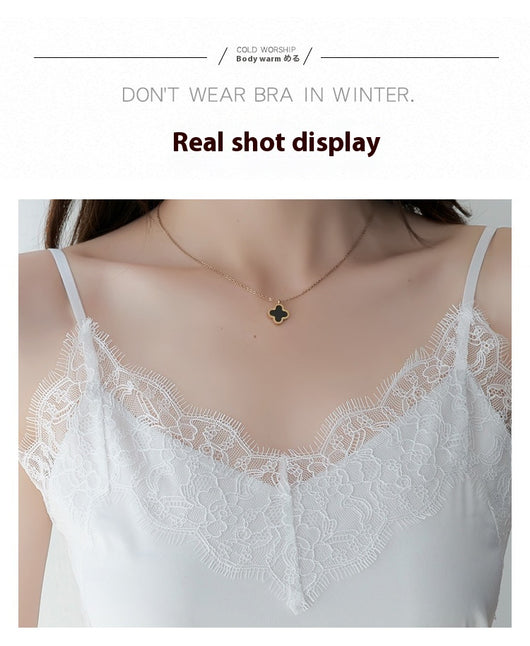 Camisola de Encaje para Pestañas en Seda Satinada para Mujer - Image 24