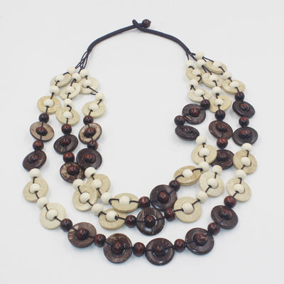 Collar Tejido de Concha de Coco Serie Café Multicapas - Accesorio de Playa - Image 8