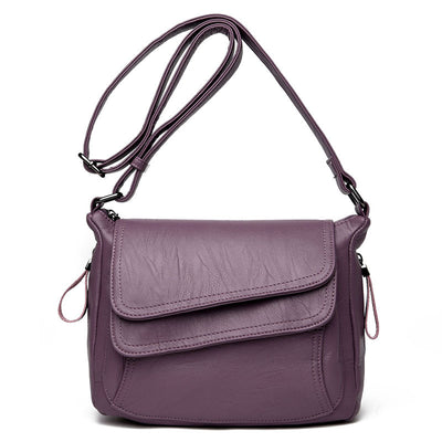 Bolso Mensajero de Cuero Suave - Cartera Cuadrada Clásica Compacta - Image 12