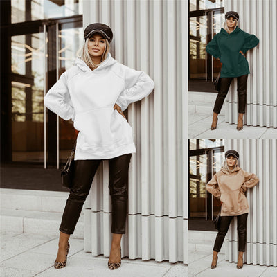 Sudadera con Capucha y Abertura Lateral para Mujer