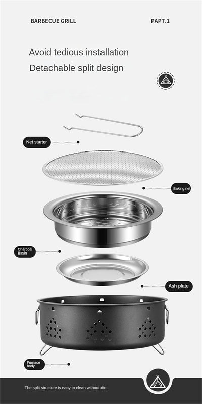 Parrilla Portátil de Acero Inoxidable para Camping y Asados al Aire Libre - Image 14