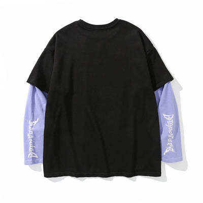 Sudadera Oversize Gótica con Estampado de Letras y Efecto Dos Piezas - Image 10