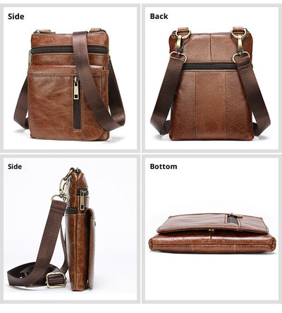 Bolsa Bandolera de Cuero Genuino para Hombre - Estilo Casual - Image 17
