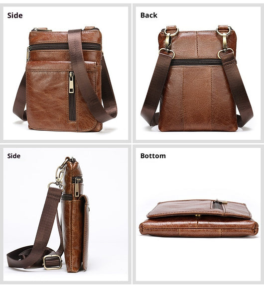 Bolsa Bandolera de Cuero Genuino para Hombre - Estilo Casual - Image 17