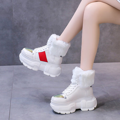 Zapatos de Algodón Acolchados con Suela Gruesa y Forro de Terciopelo - Image 18