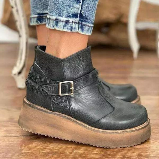 Zapatos de Viscosa para Mujer con Suela Gruesa y Punta Redondeada - Image 11