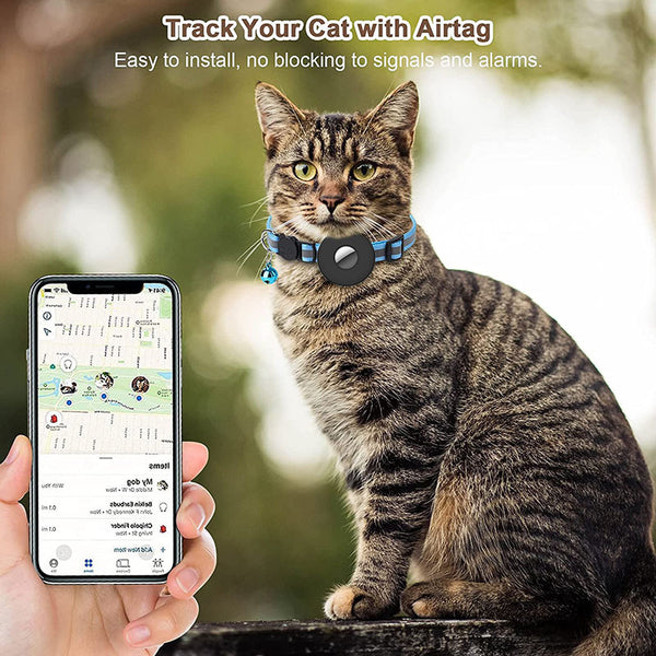Collar Localizador para Mascotas con Campana y Reflectante Ajustable Antiextravío