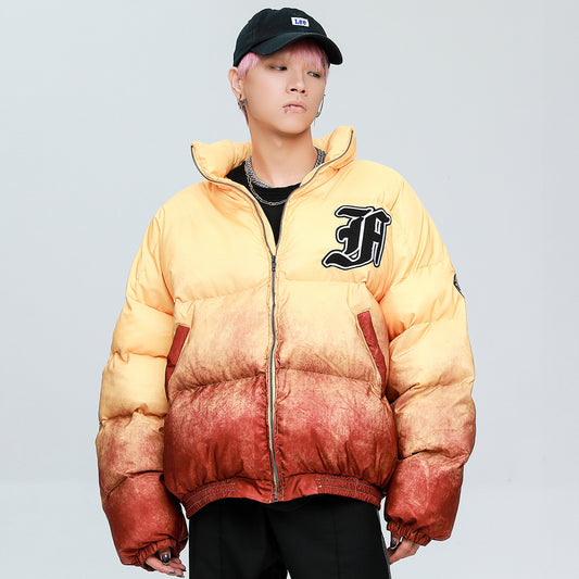 Chaqueta Acolchada Harajuku Oversize con Contraste de Colores